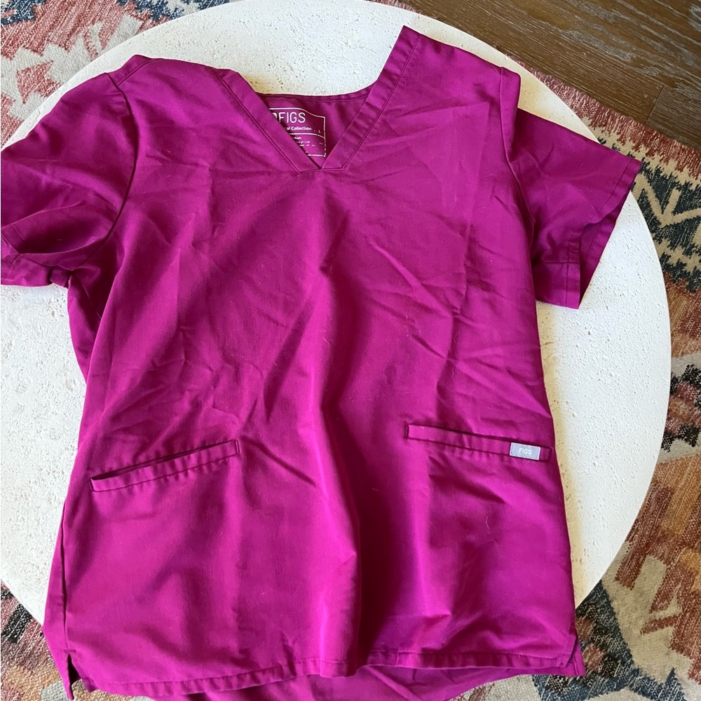 Figs pink / fuscia Casma scrub top size large